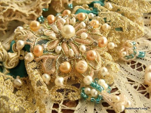 Bridal Garter- Wedding Garter Toss Heirloom Set Silk Bead Rhinestone Pearls Turquoise Blue--o.o.a.k