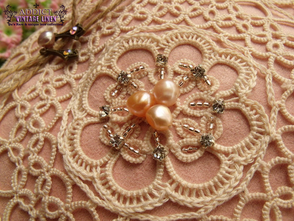 Wedding Ring Bearer Pillow Unique Antique Ecru Lace~shabby~romantic~pale Pink